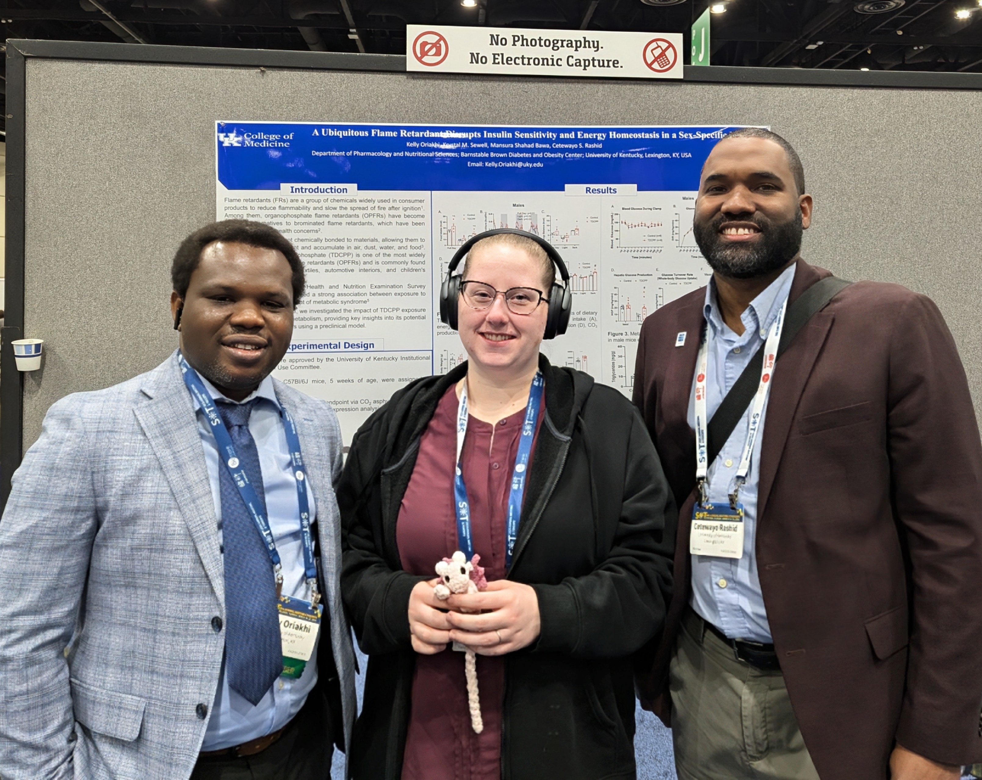 UK-CARES Cetewayo Rashid with UK Graduate student Krystal Sewell and Postdoc Kelly Oriakhi