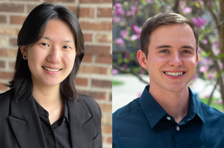 From left, Sophia Zhou and Blake Byer