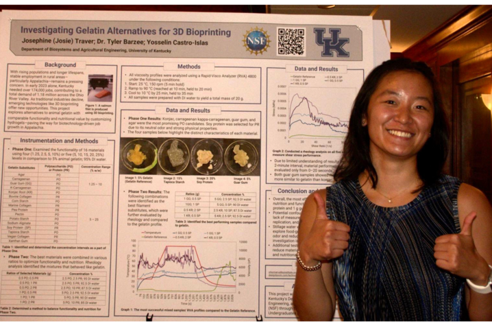 Josephine Traver standing in front of her research poster