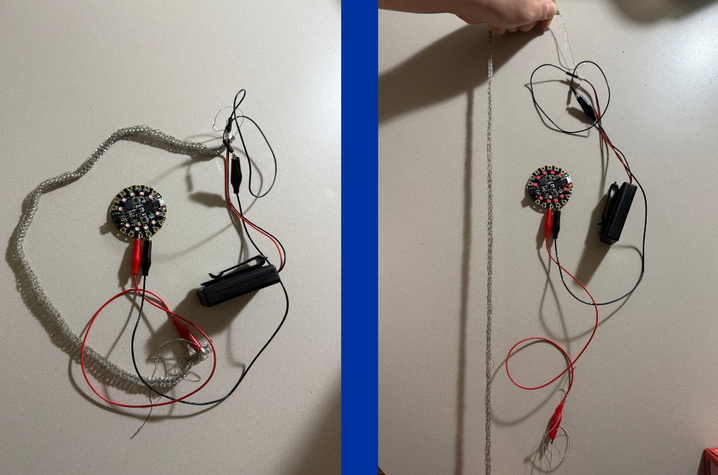 a prototype of a stretchy sensory adaptive e-textile that respond to the surrounding environment
