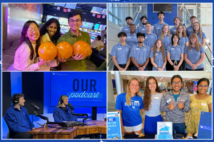 collage of Undergraduate Research Ambassadors at various social events