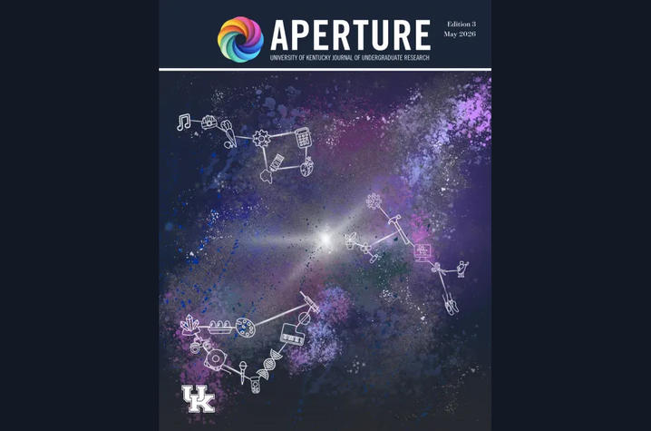 The cover of Aperture magazine, various illustrated icons are arranged to make constellations