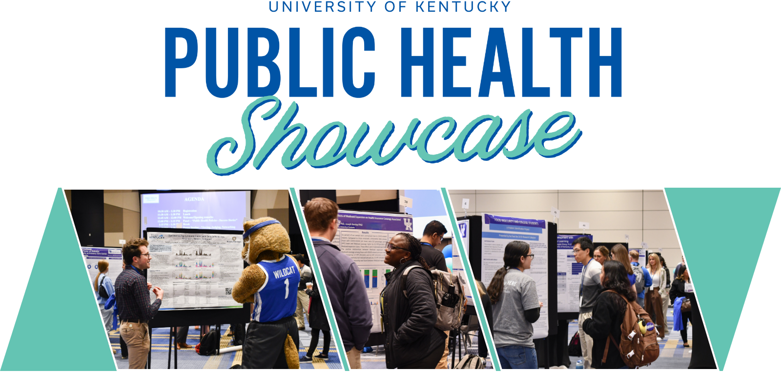 University of Kentucky Public Health Showcase title with images of a poster event