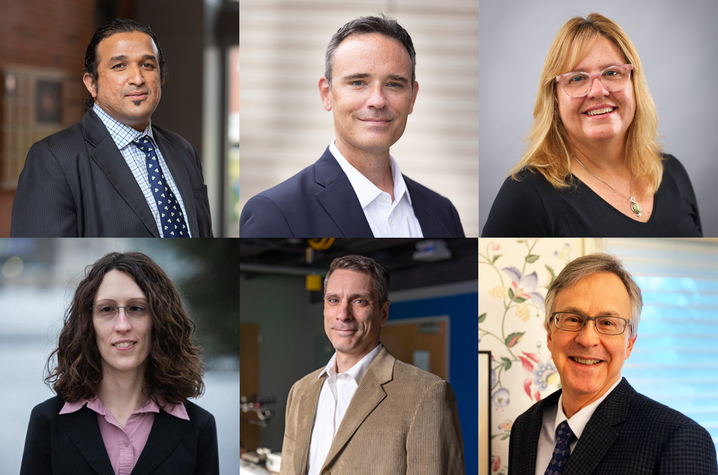 Collage of six professional headshots featuring University of Kentucky researchers involved in the U.S. Department of Energy’s GENESIS mission. The scientists represent multiple disciplines collaborating on research.