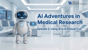 Small robot on a lab counter in a lab