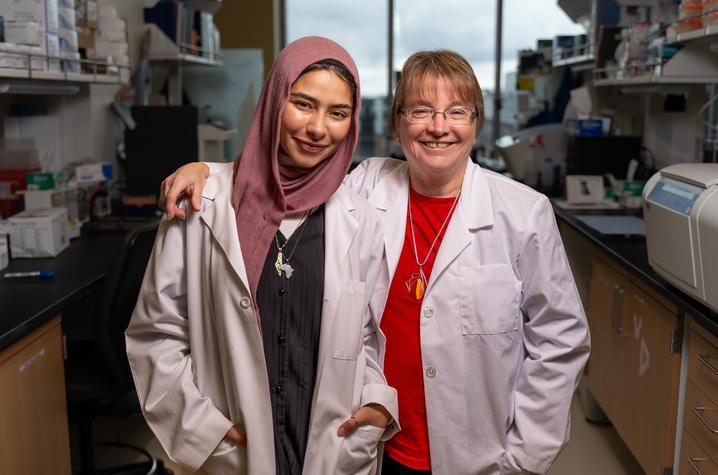 Ghoneim, left, worked with Linda Van Eldik, director of the Sanders-Brown Center on Aging