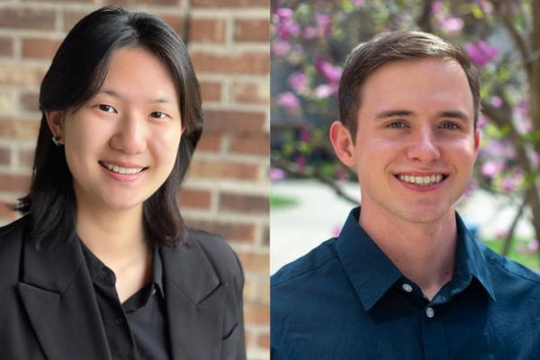 From left, Sophia Zhou and Blake Byer