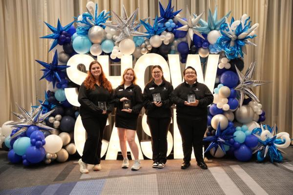 Winners, from left: Erin Stratton, Molly Lobel, Madi Wilson and Connor Stuart