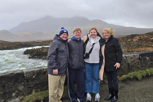 From left, David Higdon, with his children Luke and Ashley, and wife Tonya, enjoys a family trip to Scotland
