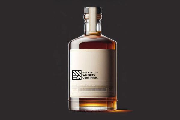 Estate Whiskey Certified bottle of whiskey