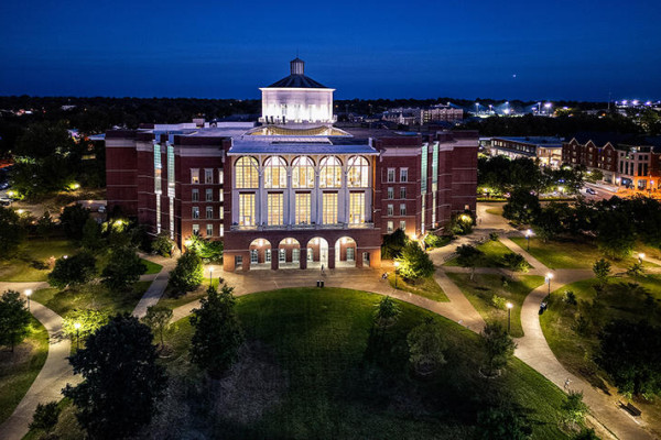 William T. Young Library at night