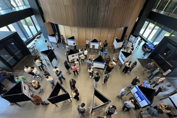 Poster session in the atrium of HKRB during the 2024 Neuroscience Symposium