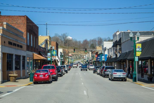 rural main street in Corbin, KY