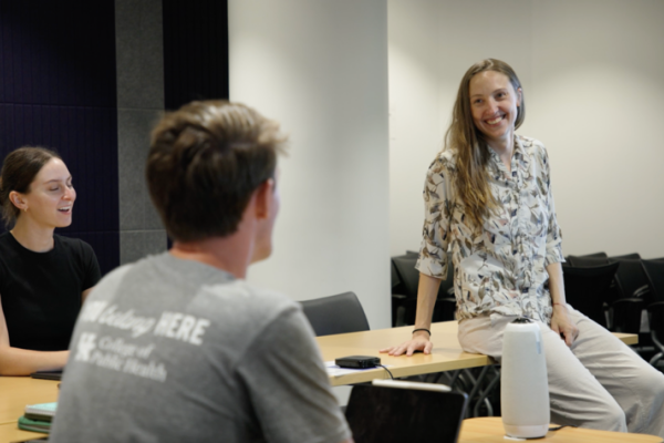 Margaret McGladrey leads a discussion on Photovoice