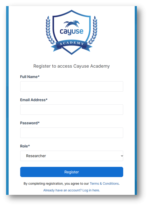 Image of Cayuse Academy registration