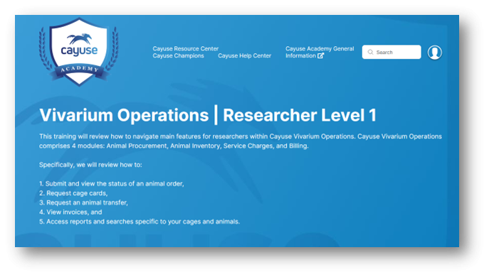 Vivarium Operations | Researcher Level 1