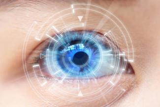 eye imaging calibration stock photo