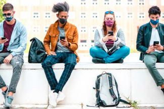 Photos of students in face masks