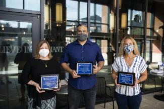 Winners of last year's Excellent Undergraduate Research Mentor of the Year Awards, (from left) Sarah D’Orazio, Jeramiah Smith and Julie Pendergast. Catherine Linnen not pictured. Photo courtesy of UK Office of Undergraduate Research.