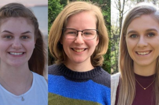 (Left to right) 2021 Goldwater Scholars Kayli Bolton, Zoe Hert and Carly Karrick