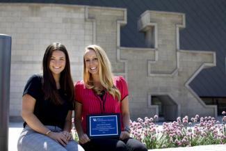 Melinda Ickes, an associate professor in the Department of Kinesiology and Health Promotion in the UK College of Education, with nominator Julia Estes. Mark Cornelison | UK Photo.