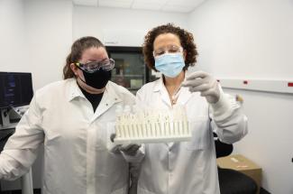 Ilhem Messaoudi (right), Ph.D., chair of the Department of Microbiology, Immunology and Molecular Genetics, is studying alcohol's impact on the immune system. Mark Cornelison | UK Photo.