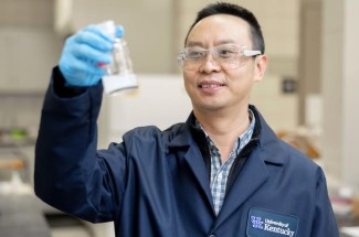 Awarded $2.12 million from the DOE, Jian Shi, Ph.D., is leading a multi-institutional team to create sustainable jet fuel while reducing landfill waste. Photo by Sabrina Hounshell.