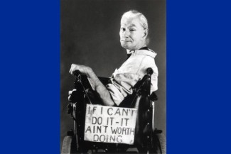 The documentary “If I Can’t Do It, It Ain’t Worth Doing” tells the story of Arthur Campbell Jr. (pictured) and his advocacy for disability rights. This portrait is from the signing of the ADA. Photo by Matt Gatton and courtesy of American Documentary Inc.