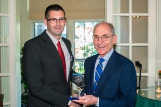 Brian Noehren, Department of Rehabilitation Science, College of Health Sciences, was presented with a 2018-2019 University Research Professorship Award by UK President Eli Capilouto.