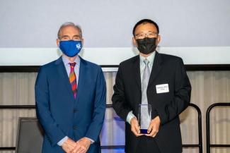 President Eli Capilouto and University Research Professor Haipeng Chen