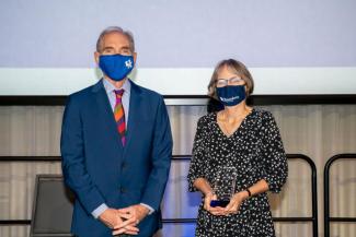 President Eli Capilouto and University Research Professor Kathryn L. Moore