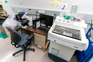 Leica 1850 Cryotome and Nikon T80i Microscope
