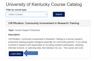 UK Course Catalog