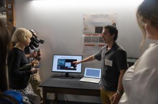 During the EduceLab soft opening, student researchers led tours with distinguished guests