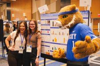 2024 showcase attendees with Wildcat mascot