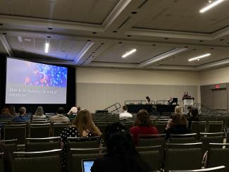 UK-CARES Deputy Director, Hollie Swanson presents at the ToxExpo