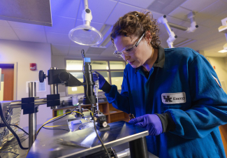 Zan Paterson working in a lab
