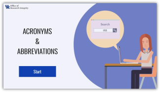 ORI/IRB Research Acronyms & Abbreviations, Image links to the interactive tool.