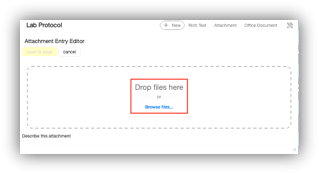Example of the drag and drop function in LabArchives