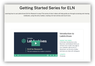 LabArchives Getting Started Webinar Series