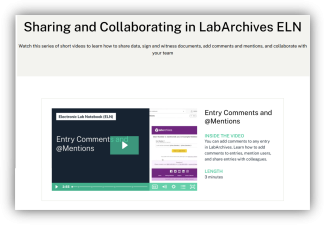 LabArchives Sharing and Collaborating Video Series
