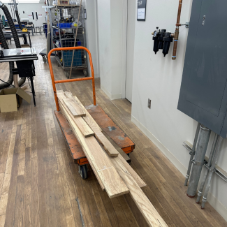 wood on a cart