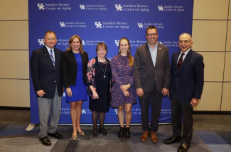 From left: Britt Brockman, Kentucky Sen. Amanda Mays Bledsoe, Linda Van Eldik, Mallory Martinez, Kentucky House Majority Floor Leader Steven Rudy and Eli Capilouto