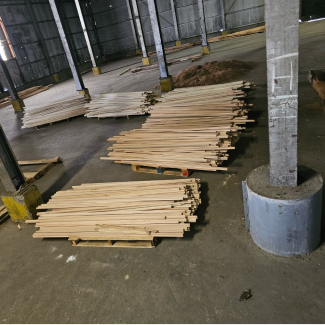 wood pieces on a pallet