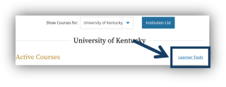 Click the "Learner Tools" link or scroll to the bottom of the page.