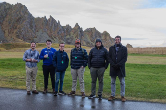 UK students and faculty gather in Norway to prepare their payload for NASA’s GHOST mission. From left: Alexander Barrera, Eric Adams, Carson Brown, Cannon Shields, Savio Poovathingal and Alexandre Martin.