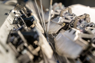 the internal machinery of a digital weaving machine