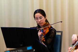 person playing a violin