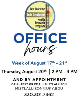 Office Hours: Thursday, August 20, 2:00 - 4:00 PM