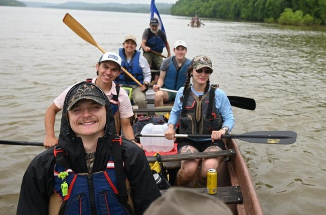University of Kentucky students on the Ohio River.